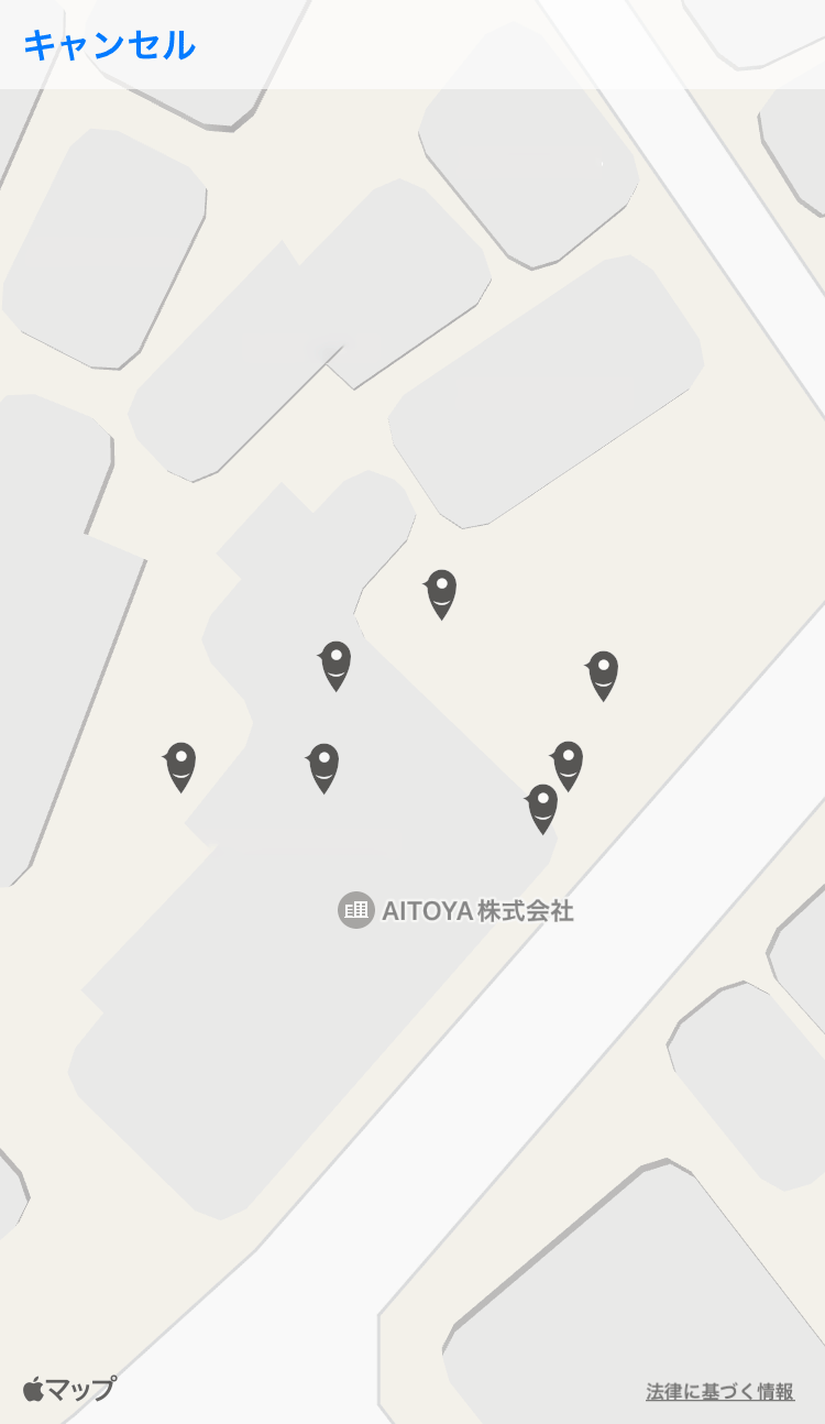 地図に表示されたピンアイコン