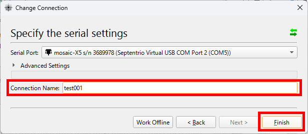 Connection Name欄入力